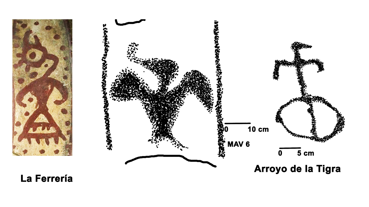 Comparaci&oacute;n entre aves representadas en petrograbados y en cer&aacute;mica