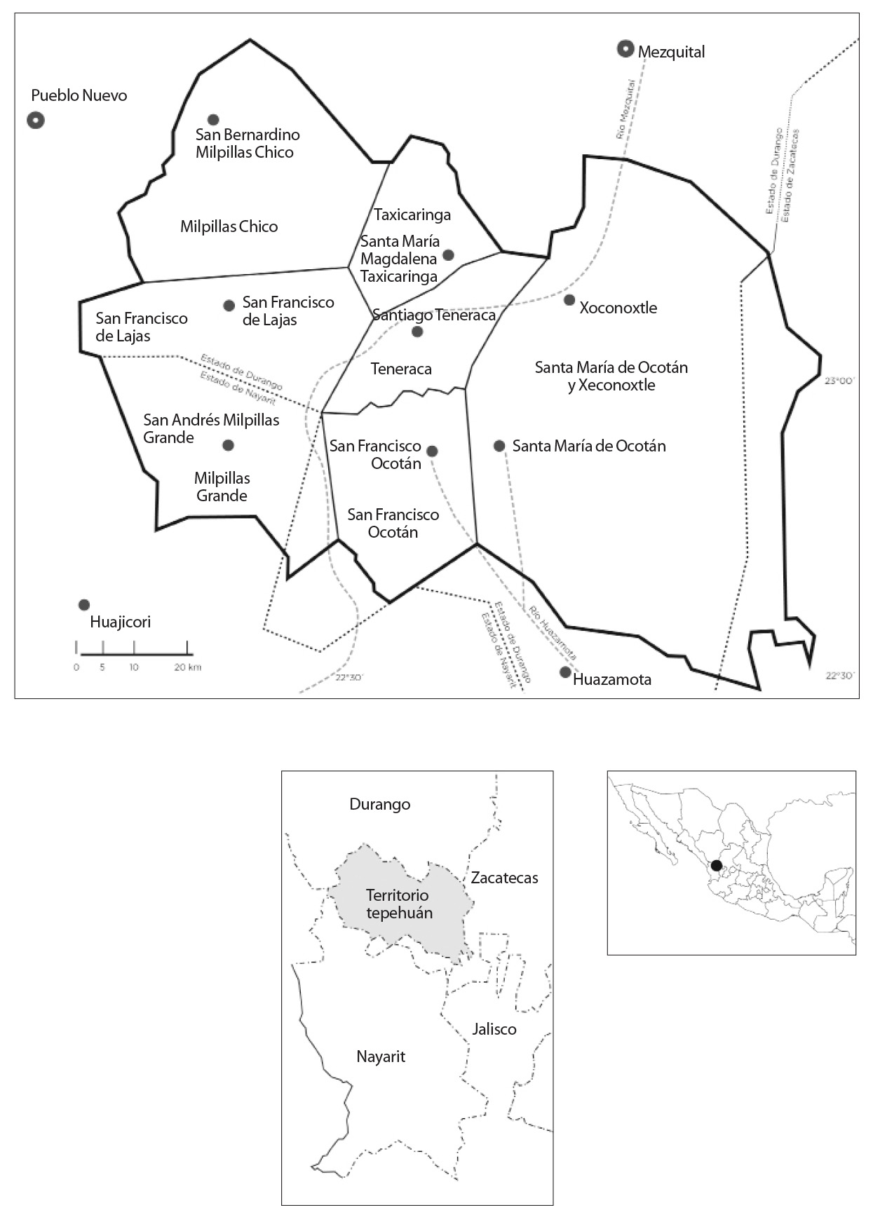 Comunidades tepehuanes y sus linderos