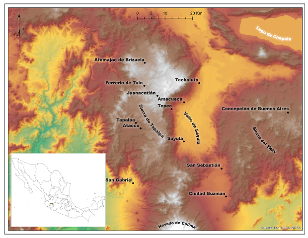 Área de estudio. Sur de Jalisco.