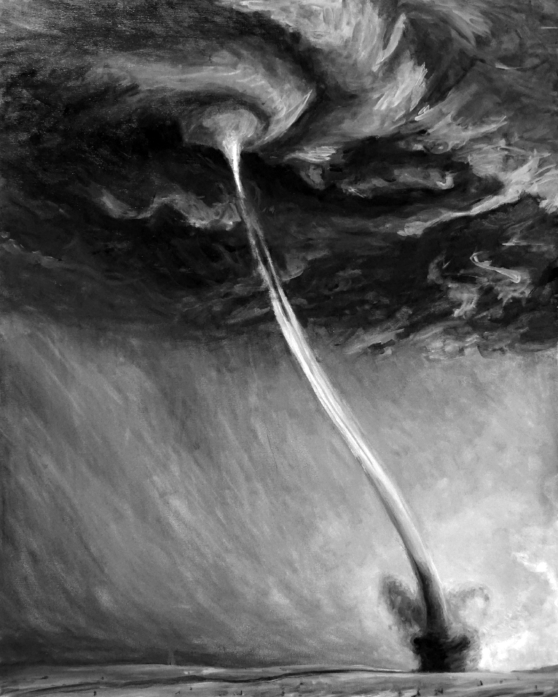 Ehecatl (tornado) Pintura de Fernándo Acevez Humana, reproducción digital cortesía del autor.