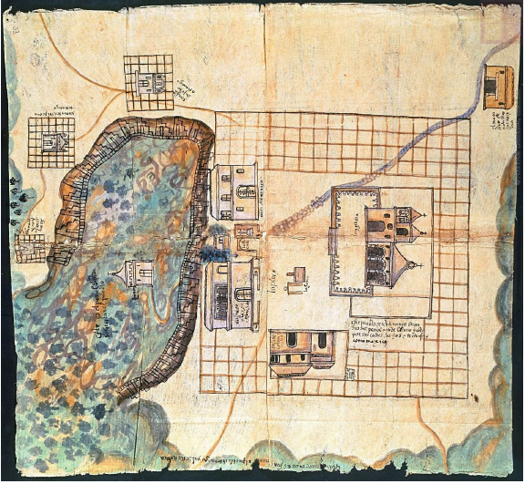 Detalle del mapa de la Relaci&oacute;n geogr&aacute;fica de Teotenango