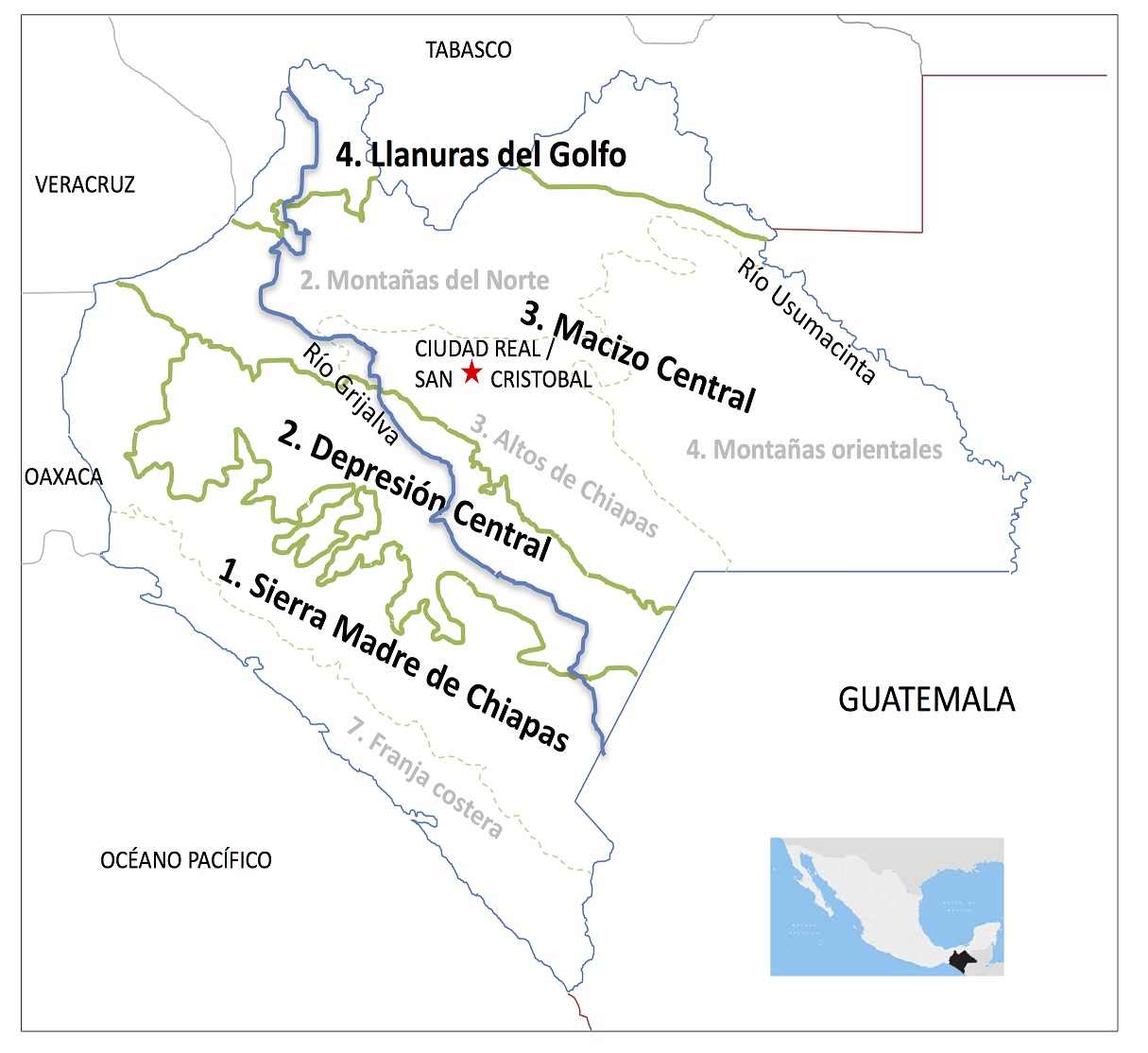 Principales regiones histrico-culturales en Chiapas
