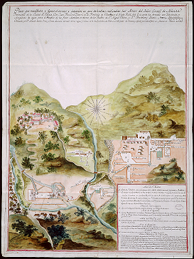Mapa de la ubicaci�n de las minas y hacienda de Santa Gertrudis