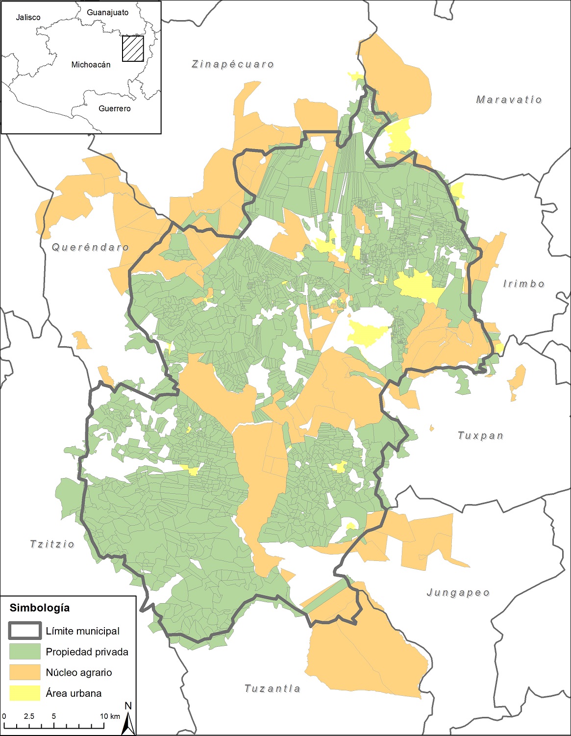 Estructura de la propiedad en el Municipio de Ciudad Hidalgo