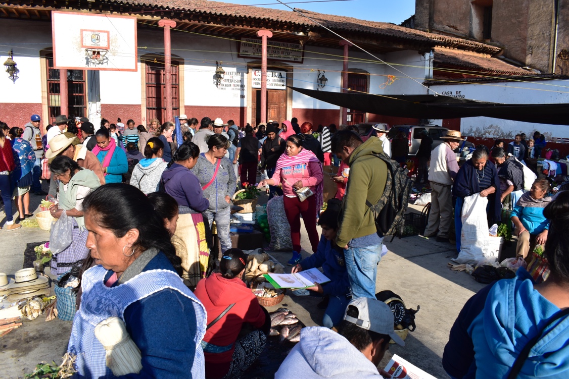 Imagen del tianguis de cambio de la cancha del santuario de la Ciudad de P�tzcuaro, Michoac�n.