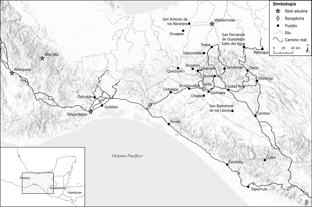 Suelo alcabalatorio de la Real Aduana y receptor�a de Tuxtla (1800)