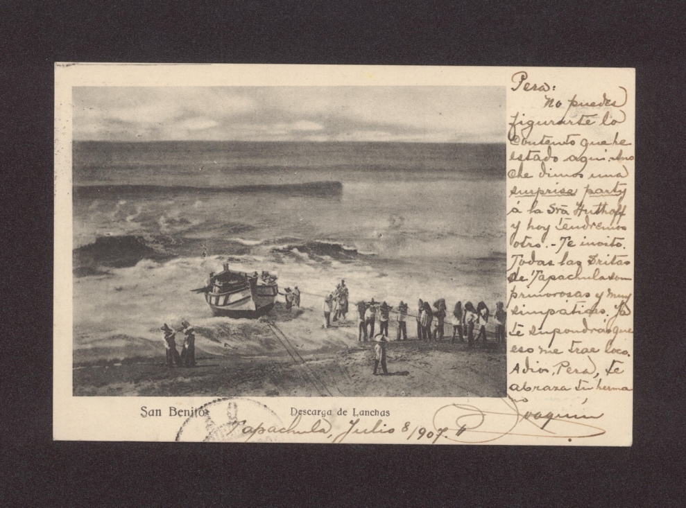 Descarga de lanchas, Puerto de San Benito (1907)