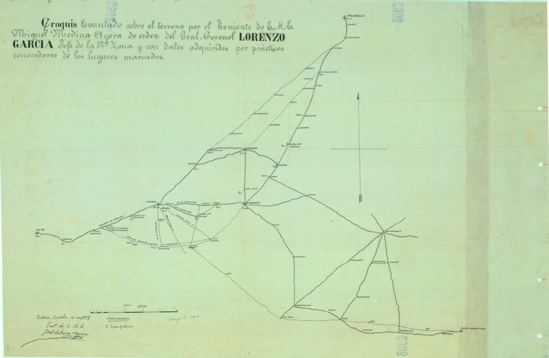 Croquis de los terrenos de Tihosuco y alrededores, 1899