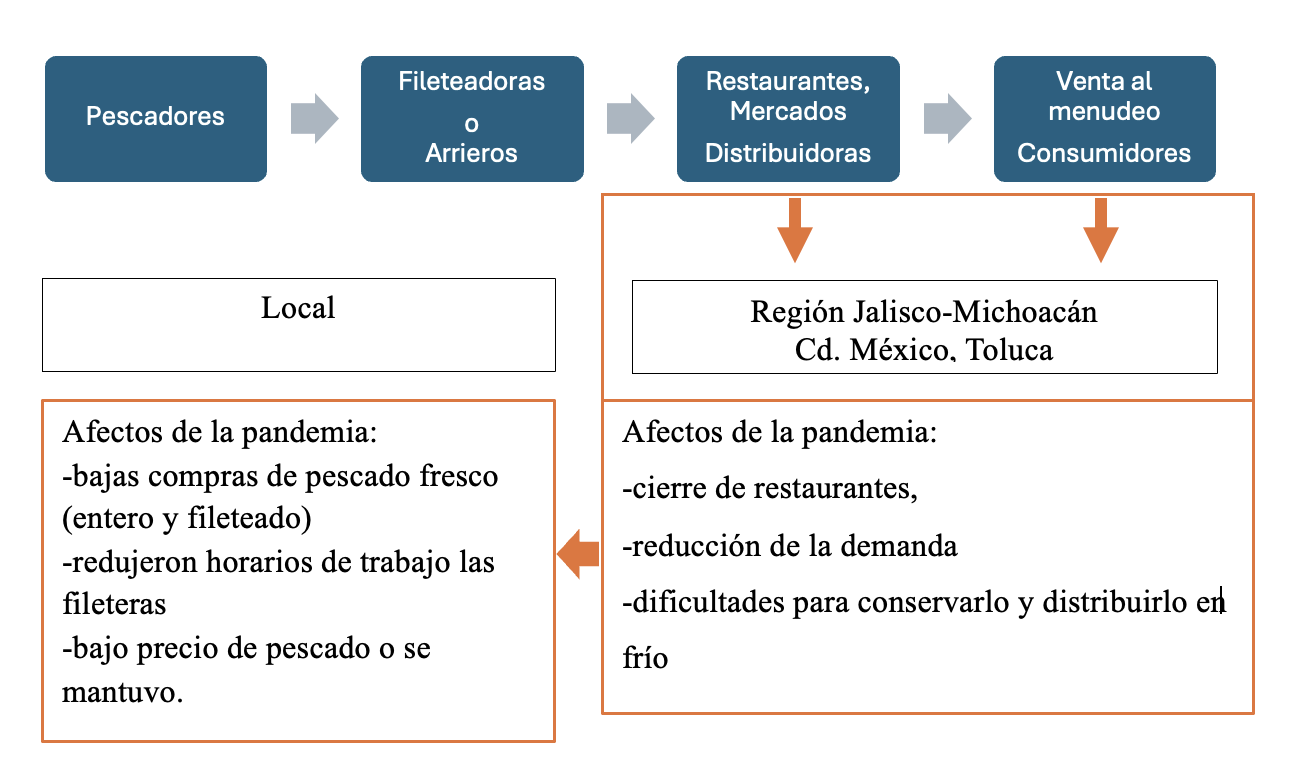 Cadena de actores en la comercializaci�n de pescado del Lago de Chapala