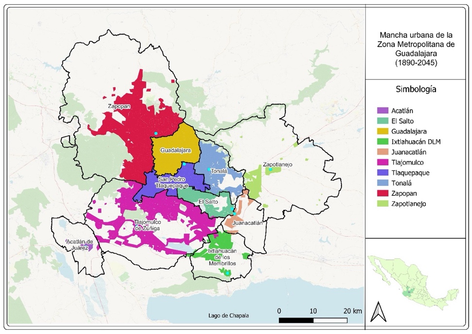 Mancha urbana de la ZMG, proyectada al 2045