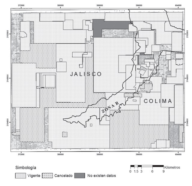 Mapa
de concesiones según su condición