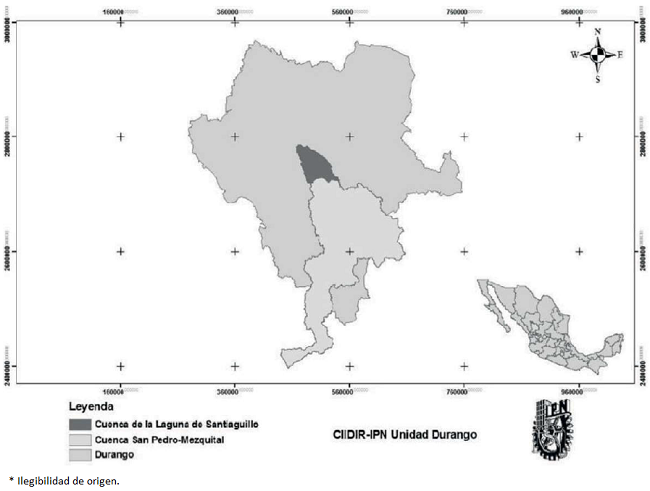 Mapa de ubicaci&oacute;n de la cuenca de Santiaguillo