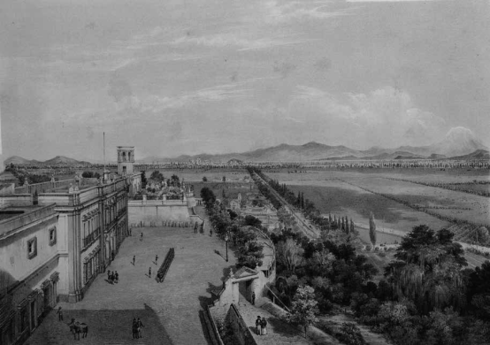 "El Valle de México. Tomado desde las alturas de Chapultepec", 1855-1856.