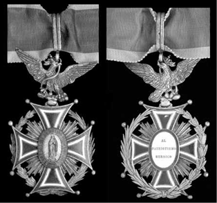 Cruz de Grado, comandante o encomienda de la Orden de Guadalupe