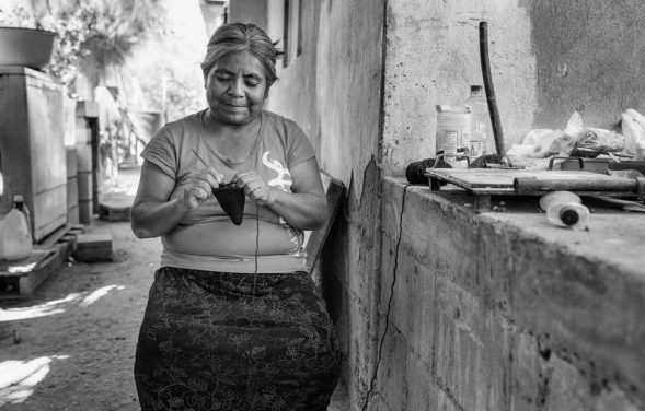 Mujer jornalera triqui en San Quintín. Baja California, México, 4 de octubre de 2014.