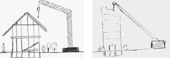 Dibujos de la construcción de un edificio para el proceso de enseñanza-aprendizaje (pre y postest)