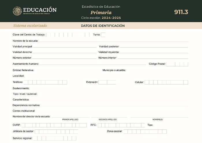 Formato 911. Anexo primaria