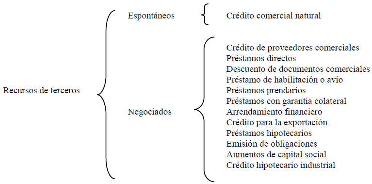 Fuentes externas de financiamiento. 
