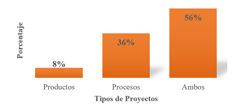 Tipo de innovaci�n de los proyectos tecnol�gicos dise�ados