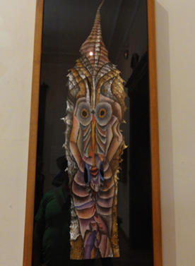 Xochiquetzal. La flor preciosa. Hoja de oro, plata y óleo / penca de maguey