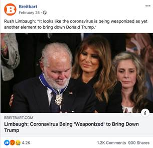 Disseminação da teoria conspiratória de Rush Limbaugh pelo Breitbart na mídia social