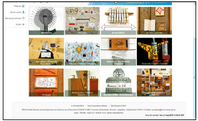 Fragmento inferior del Portal Institucional