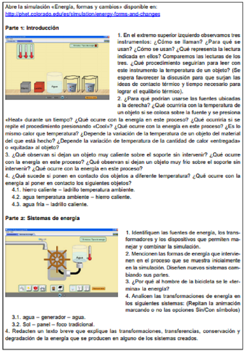 Guía de actividades de poslectura. Uso de simulaciones