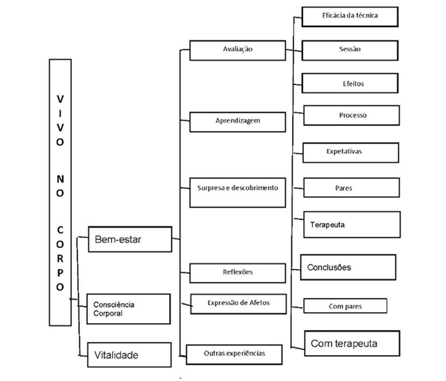 &Aacute;rvore de categorias para a an&aacute;lise qualitativa
das narrativas dos di&aacute;rios