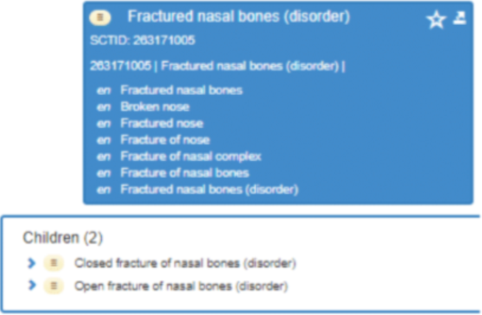 Open fracture of nasal bones na SNOMED CT