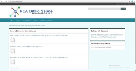 Interface do repositório REA Biblio Saúde 