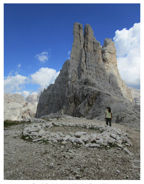 Circulo de piedras en la base de las Torres de Vajolet