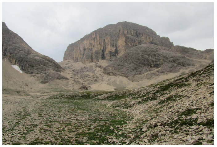 El monte Catinaccio de Antermoia en las Dolomitas de Trento