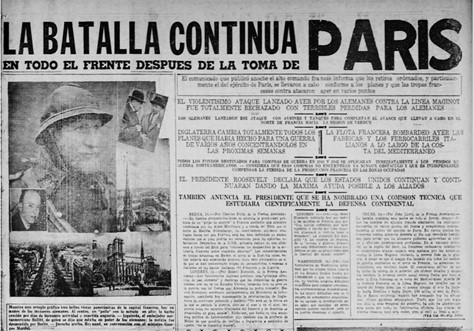 LA BATALLA CONTINÚA AUNQUE PARÍS FUE TOMADA