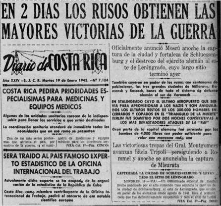 Prensa costarricense y hechos destacados de la Segunda Guerra Mundial  (1939-1945)