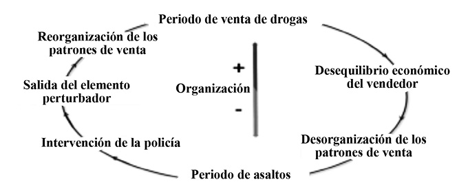 ORGANIZACI&Oacute;N DE LOS CICLOS DE ROBO Y VENTA DE DROGAS 
			PUEBLO NUEVO DE PAVAS