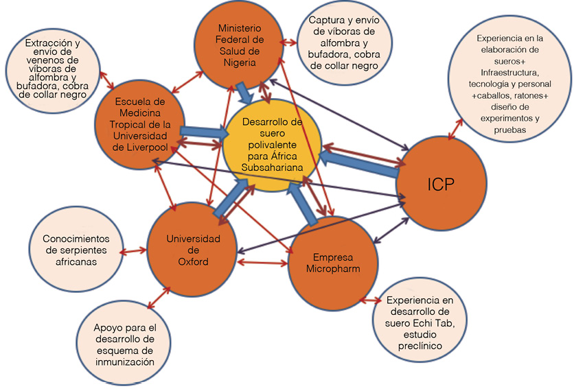 ACTANTES PUESTOS EN CIRCULACI&Oacute;N, COMPROMISOS Y ROLES PARA RESPONDER 
			AL PROBLEMA DEL DESARROLLO DE UN SUERO POLIVALENTE 
			PARA &Aacute;FRICA SUBSAHARIANA