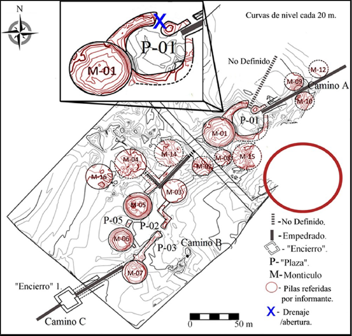 PLANIMETR&Iacute;A DEL SITIO ARQUEOL&Oacute;GICO NUEVO CORINTO (L-72NC)
			
				
					