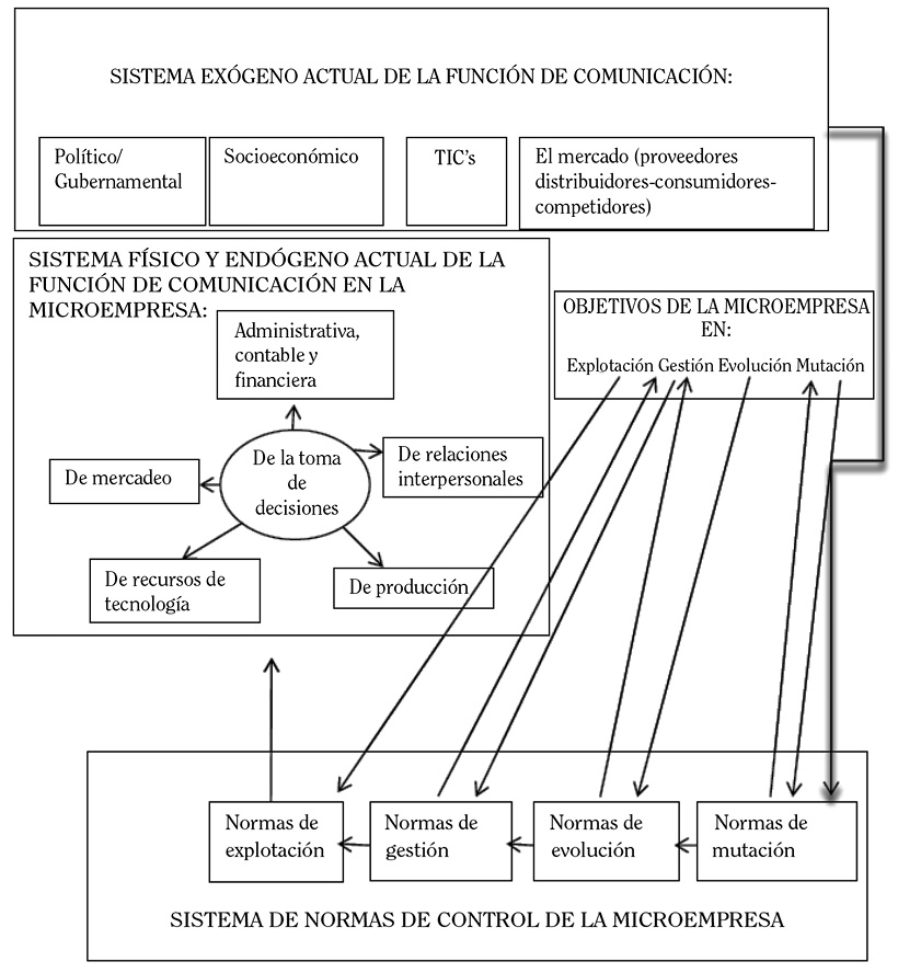 DIAGRAMA DE ASHBY APLICADO A LAS FUNCIONES DE COMUNICACIÓN EXÓGENA Y ENDÓGENA
DE LA MICROEMPRESA