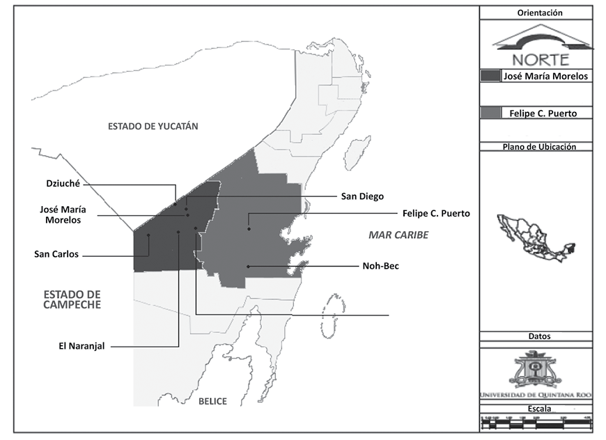 Regin y localidades de estudio MXICO