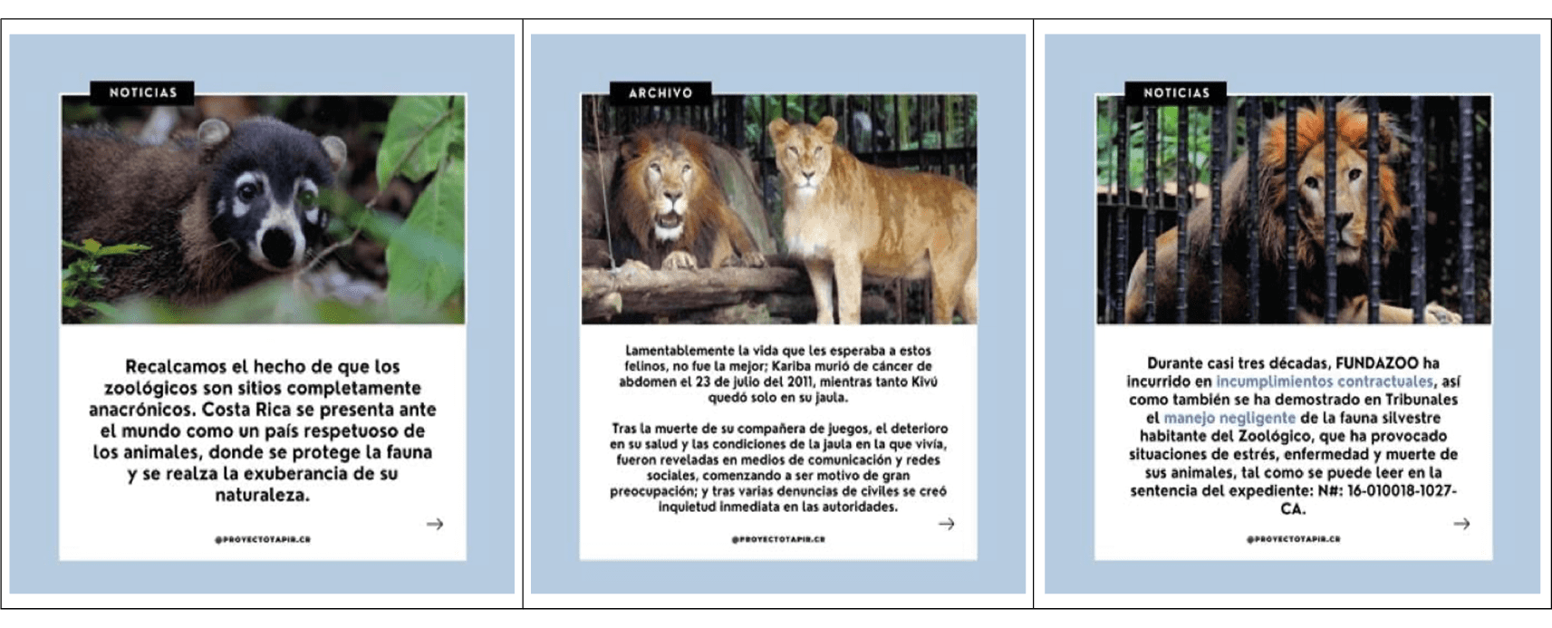 Informaci�n relacionada con el anacronismo de los zool�gicos