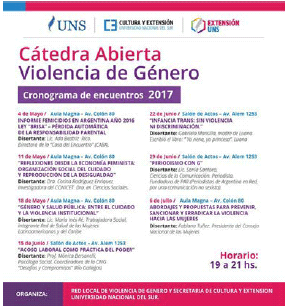 Figura 2. Cronograma de
charlas Cátedra Abierta Violencia de Género
