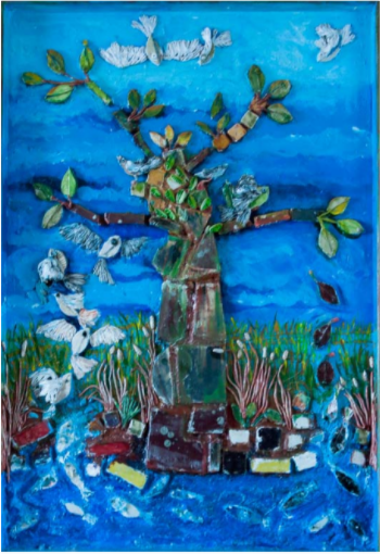 El ciclo de la vida, cerámica y pintura. Nora Urquiza