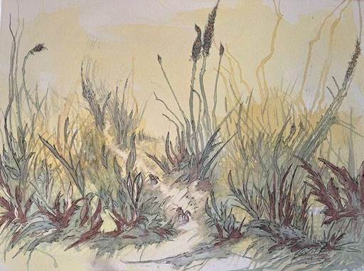 Camino a casa, anilina y tinta. Carola Ferrero Alonso