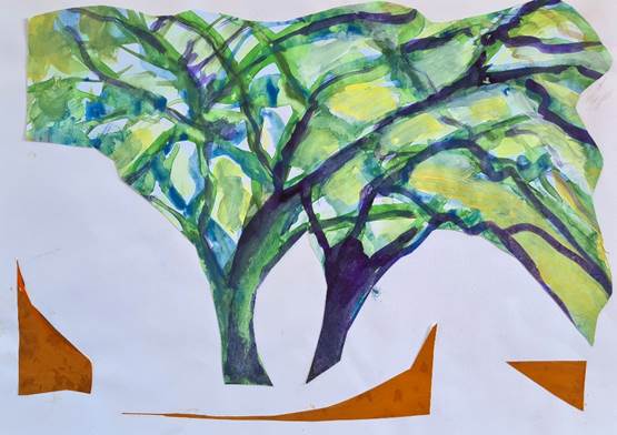 Paisaje pampeano XIII, tinta y acrlico. Ana Mara Martn