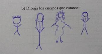 Cuerpos representados muy esquemticos, expresin de gnero (focalizados en el pelo) y un cuerpo gordx mujer (EMD5)