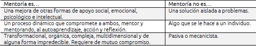 Qué es y qué no es la mentoría