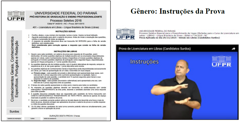 Gênero textual: instruções (Português e Libras)