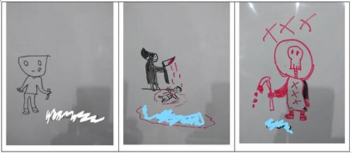 DESENHOS DA MORTE REALIZADOS POR CRIAN&Ccedil;AS DA TURMA 2