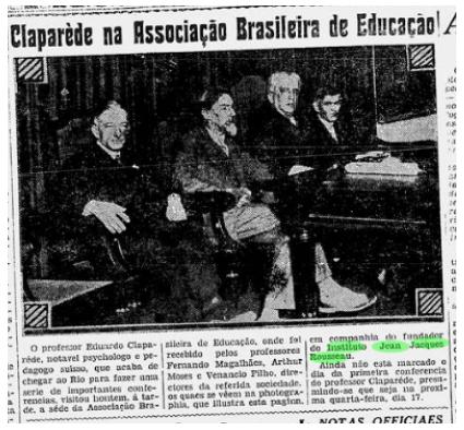 CLAPARÈDE NA ASSOCIAÇÃO BRASILEIRA DE EDUCAÇÃO