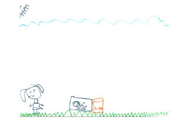 Desenho de K. sobre pobreza e aus�ncia de direitos